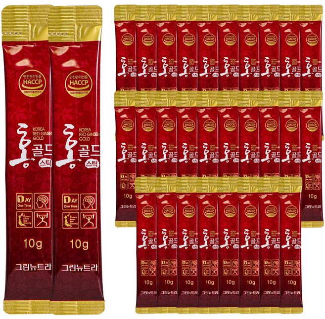 홍골드 6년근 진액 홍삼스틱 홍삼정 10ml 100포, 10g, 30개