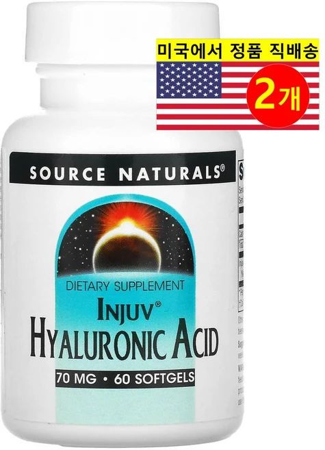 1+1 소스내츄럴스 Injuv 히알루론산 70mg 60 소프트젤, 2개, 60정 - 쿠팡