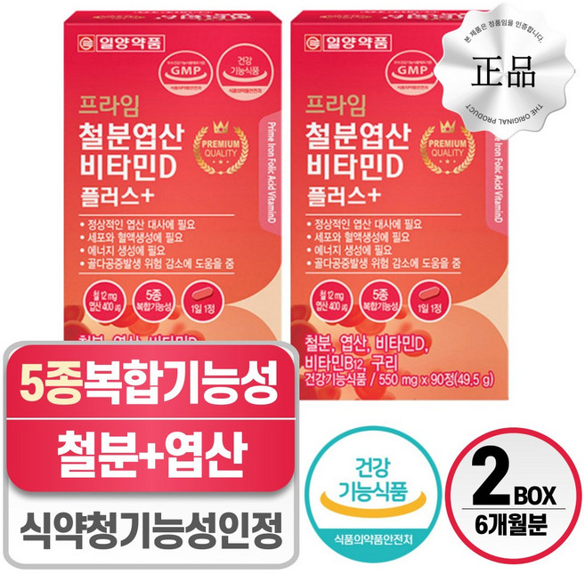 여성 철분 영양제 헬시위듀 임산부 철분제, 2개, 90정