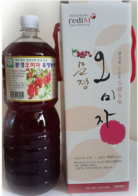 문경오미자 유정농원 오미자청 원액1000ml 23000원 1800ml 39000원, 1.8L, 1개입, 1개