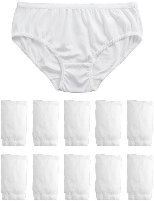 투데이리빙 10p 세트 여성 소프트 순면 일회용 팬티 여자 1회용 팬티형 10매 여행용 개별포장 삼각 면팬티 산후 속옷