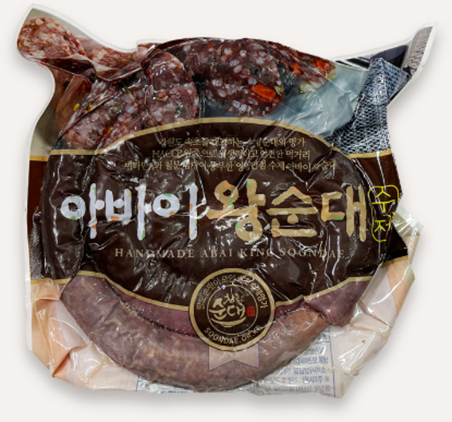 참좋은식품 속초 중앙시장 아바이 왕 순대 진공 1kg 2-3인용, 1세트