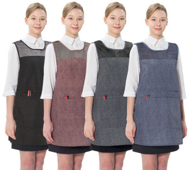 예경 데님 망사 지퍼형 원피스 앞치마 ( 대 특대), PO-8009(대)(곤색데님), 1개