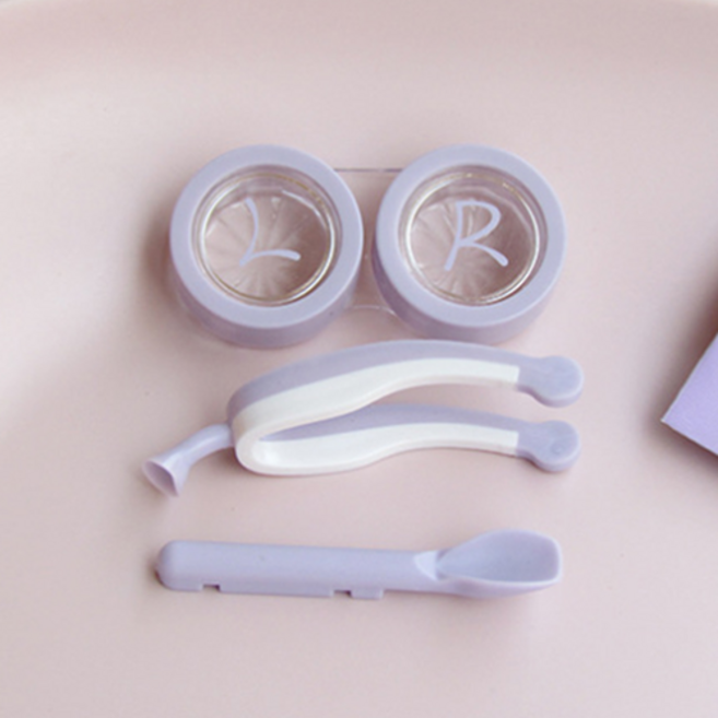 렌즈 빼는 도구 흡착봉 집게 끼는도구 케이스 4종세트, 1세트, 퍼플