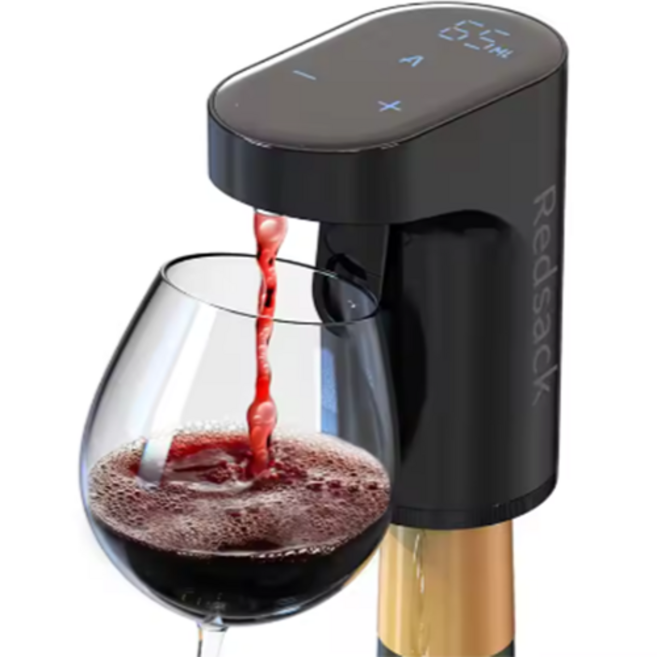 혼술 와인 에어레이터 푸어러 전자지거 하이볼메이커 위스키디스펜서 레드삭, 1개, 블랙