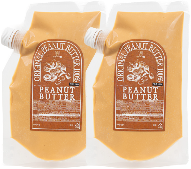 국내제조 100% 땅콩버터 프리미엄 1kg 무첨가 잼 땅콩잼 피넛, 2개