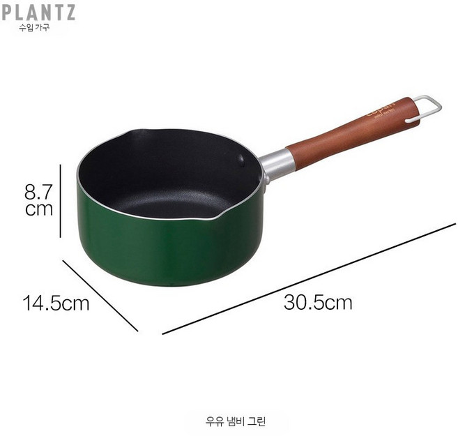 주방용 일반프라이팬 인덕션용 사각 계란말이팬 13x18cm, 1개, 그린 우유 지, 1cm
