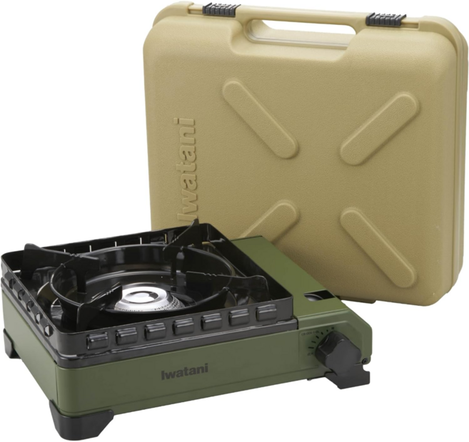 이와타니 타프 마루 카세트 캠핑 버너 CB-ODX-1-OL (2컬러), 올리브, 1개
