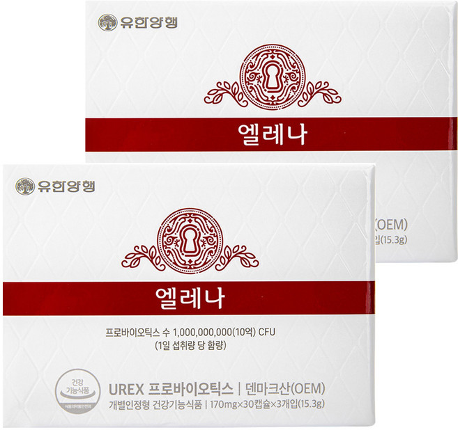 유한양행 엘레나 UREX 프로바이오틱스 여성 질 건강 유산균, 90정, 2개