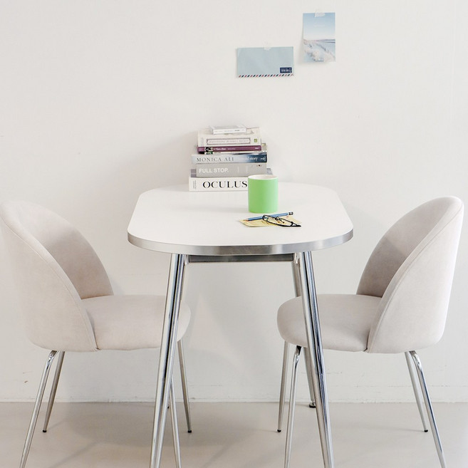 상도가구 더메종 헤일리 2인용 식탁 세트 (1000식탁 1개+모아체어 2개), 그레이+아이보리