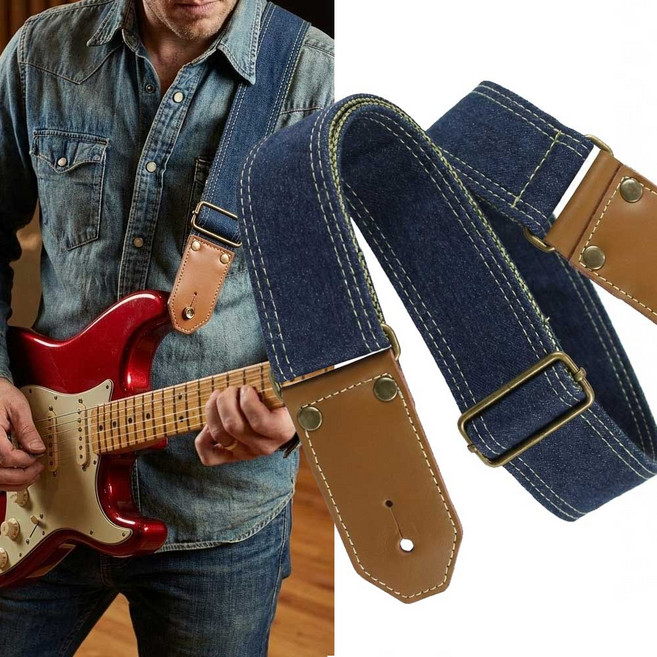 오리지널 데님 기타스트랩 DNW01-BLUE 기타 어깨끈 멜빵, 1개