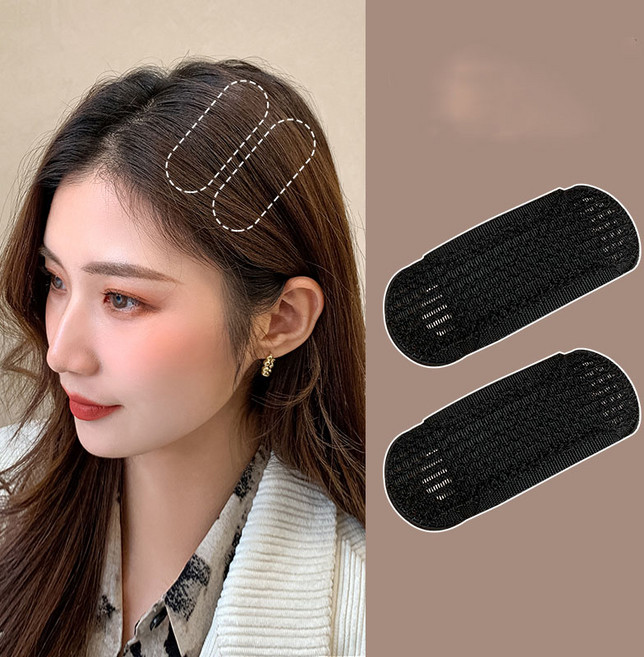 미즈코스 볼륨 헤어핀 볼륨핀 머리뽕 정수리 볼륨 패드 집게 앞머리, 찍찍이형(2p)
