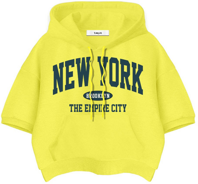 몰토벨리노 TSF 뉴욕엠파이어시티 세미오버핏 고밀도 크롭 반팔 후드티