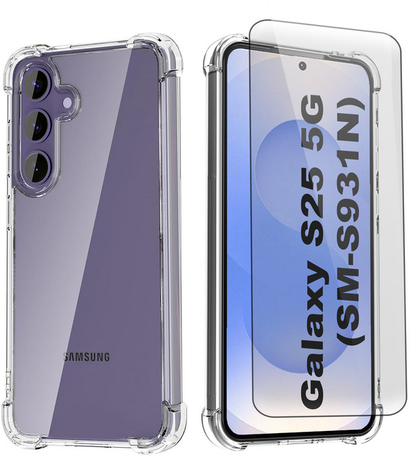 아칸크 갤러시 S25 (SM-S931)투명 젤리 휴대폰 케이스+보호필름
