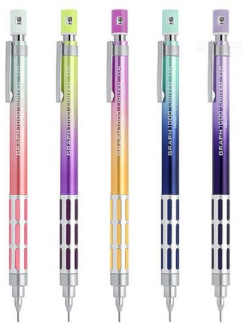 펜텔/그래프1000 꿈결오로라 그라데이션샤프 0.5mm/PG1005L10, 핑크+옐로우(PG)