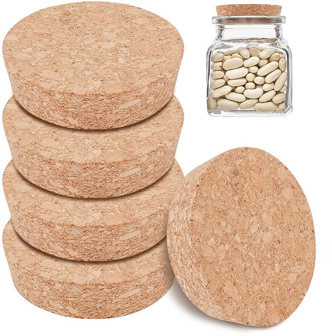 6개 갈색 다용도 코르크마개 유리병 코르크마개 72.5~80x20.5mm, 버리우드