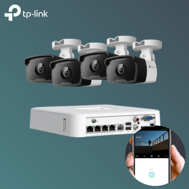 티피링크 VIGI CCTV 4채널 자가설치 풀세트 C320i 4대 + NVR1104H + 1TB HDD + UTP 30M 4개