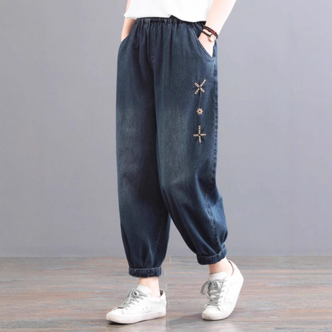 쁘띠꼬모 여성 밴딩 청바지 루즈핏 조거팬츠 캐주얼 일상복 편안한 GX5030612