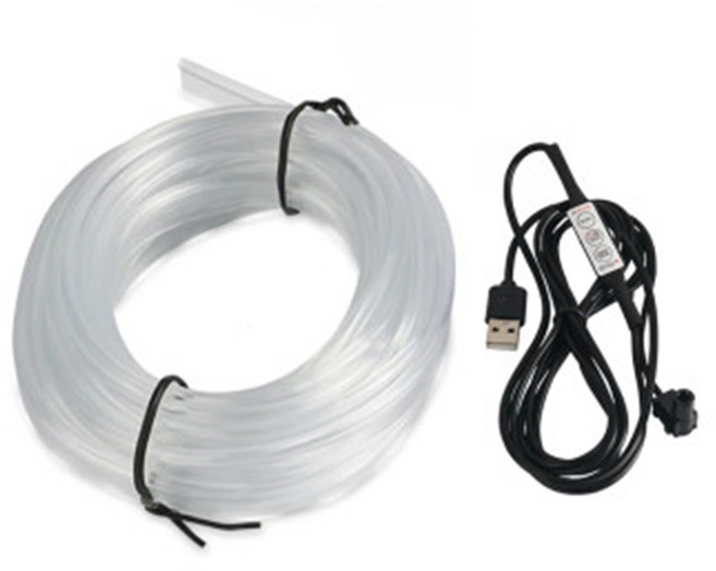 데일리쇼핑 자동차 USB엠비언트 컨트롤러 + 몰딩 세트 RGB풋등 LED풋등 무드등 라이트 컴퓨터 광섬유 와이어 실내등 차량용, 3M, 1세트