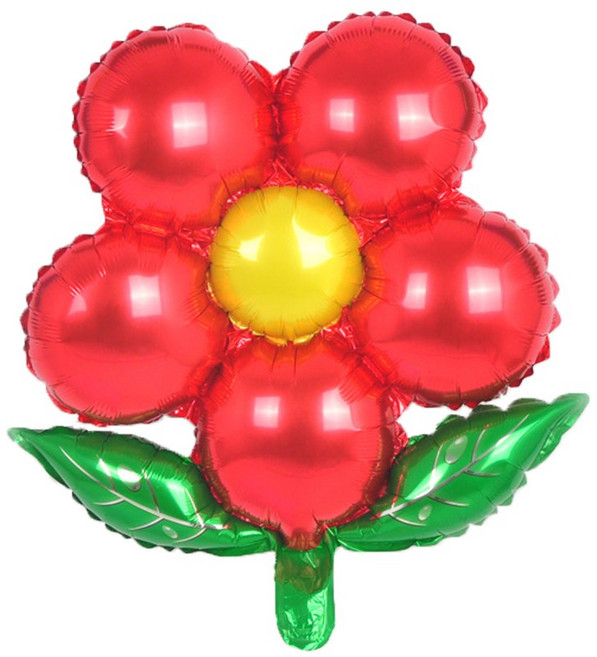 파티짱 잎사귀 5잎 꽃풍선 생일 파티 호일 은박 풍선, 레드