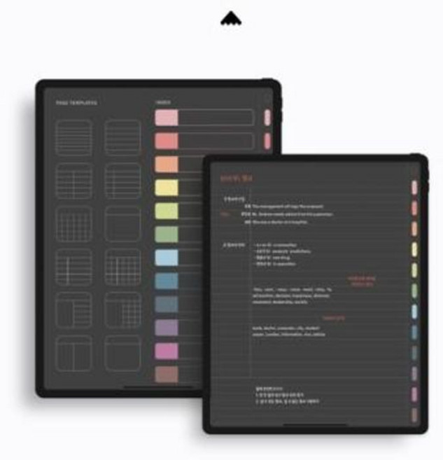 12탭 인덱스노트북 다크 컬러풀스프링 세로형, 다크모드/옵션없음, 색상