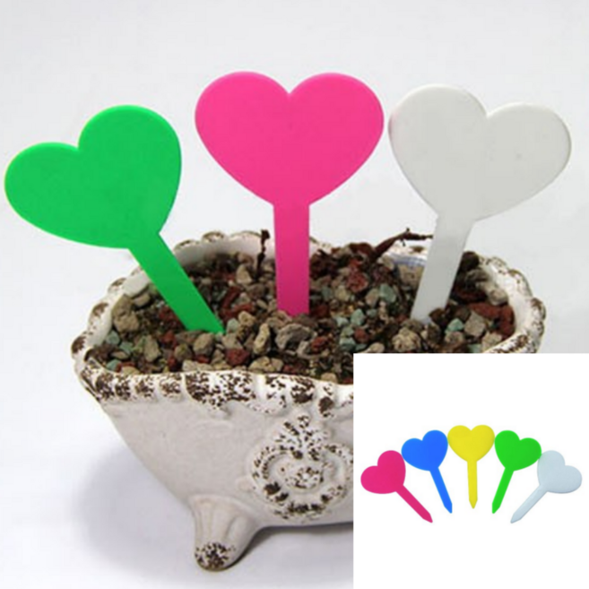 미니 하트 화분 이름표 네임텍 20개 식물이름팻말 나무이름표