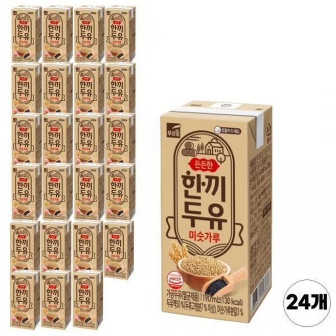 푸르밀 한끼두유 미숫가루 190ml 24개
