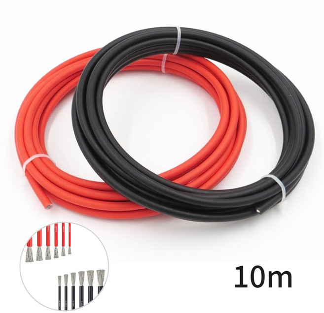 실리콘 케이블 전선 26/24/22/20/18/16/14/12/10/8AWG 10m, 20AWG 빨강 10m, 1개