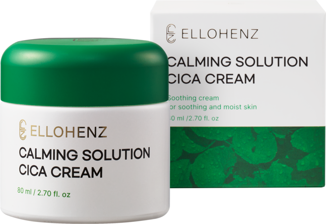 ELLOHENZ CALMING SOLUTION CICA CREAM 엘로헨즈 진정 고보습 저자극 브이라벨비건 수분 시카크림 2개, 80ml