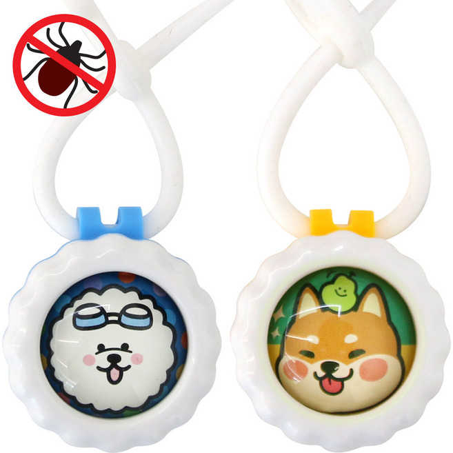 그로미펫 모기.진드기 기피 강아지 산책 아로마 목걸이 클립, 블루클립+엘로우클립, 2개