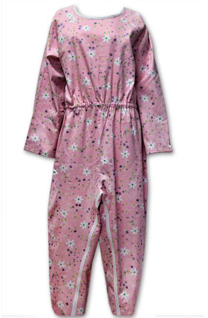 치매우주복 치매복 병원환자복 노인요양복 일반지퍼 or 발목잠금지퍼치매복 턱받이사은품 (분홍꽃)