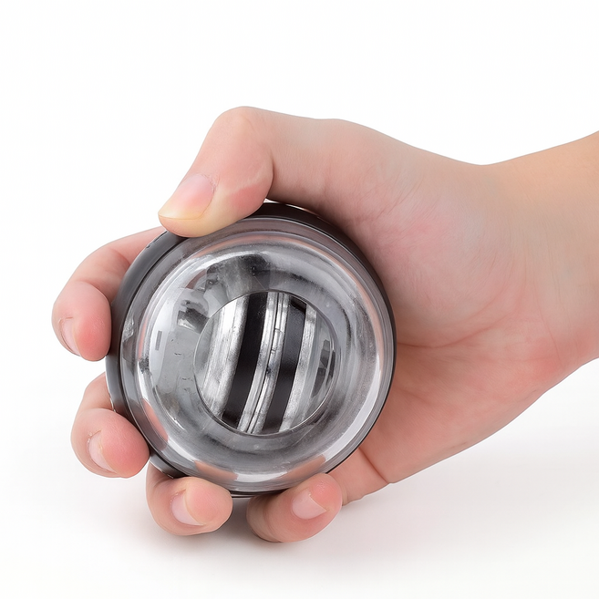 네오셀링 자이로볼 무소음 손목운동 파워볼 전완근 운동기구, 1개, 네오 투명블랙