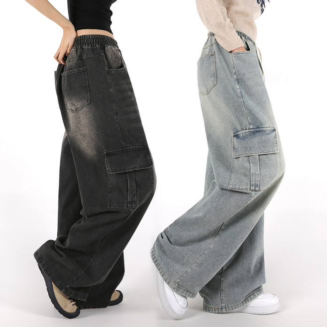 오버나인 여자 여성 벌룬 청바지 숏 롱 기장 키작녀 키큰녀 카고 와이드 데님 청바지 팬츠 바지 통바지