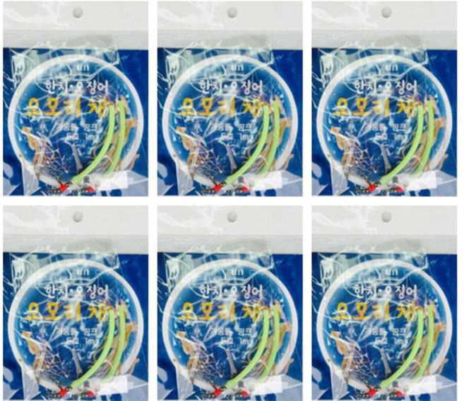 YUN FISHING 한치낚시 오모리그 채비 6팩, 6개