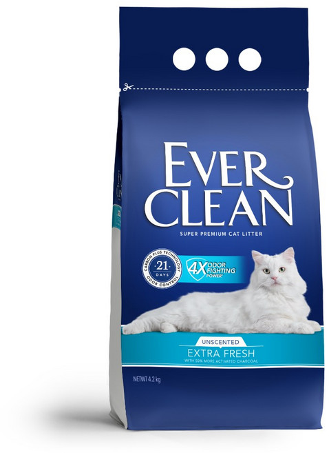 EverClean 藍鑽貓砂 4倍淨味 21天淨味 極低粉塵, 1個, 藍鑽4倍淨味貓砂-無香4.2kg