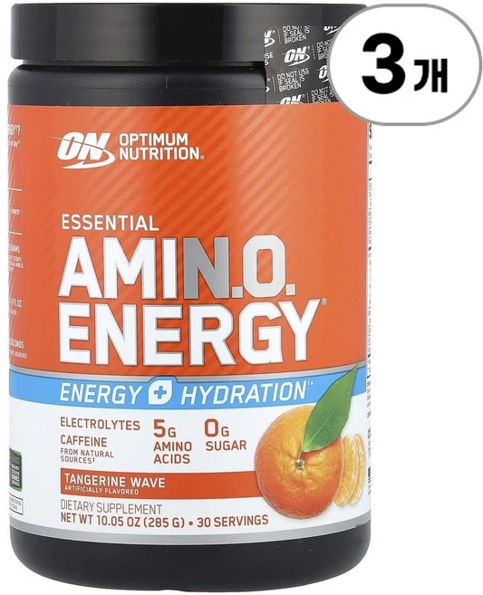 옵티멈 뉴트리션 에센셜 아미노 에너지 탠저린 웨이브 Optimum Nutrition Essential Amin.O. Energy® Tangerine Wave 285g, 3개 - 쿠팡