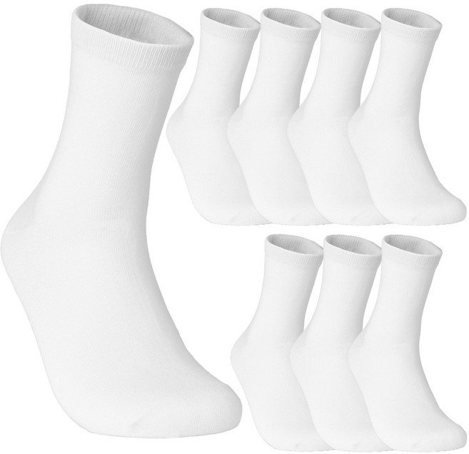 다안삭스 빅사이즈 큰발 왕발 국산 프리미엄 무지 면 양말 8켤레 [280~320mm], 중목, 화이트 8족