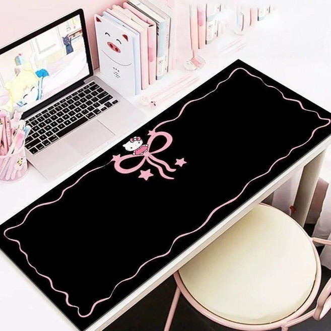 Kitty 블랙 헬로키티 마우스장패드 90x40cm, 1개, D