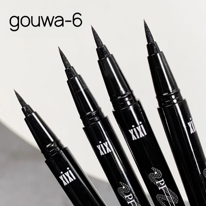 gouwa-6 초슬림 리퀴드 아이라이너 번짐없는 또렷한 블랙 아이라이너 펜, 4개, 블랙+브라운 - 쿠팡