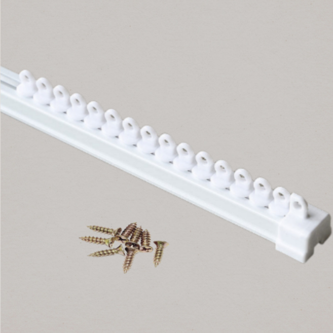 커블 길이조절 저소음 전착 커튼레일, 화이트