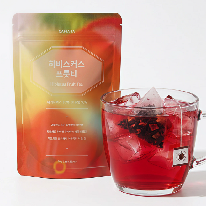 [카페스타] 히비스커스 프룻티 풍부한 베리 파파야향 상큼 블렌딩티, 1개, 25개입, 50g
