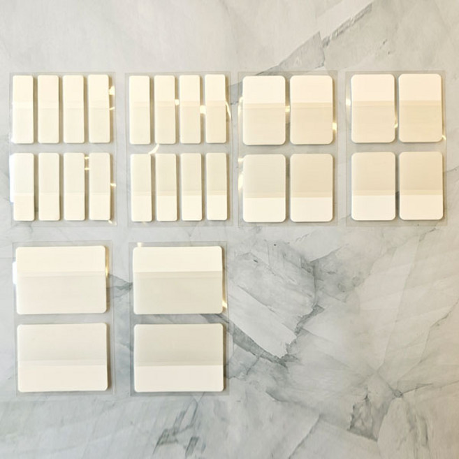 화이트 인덱스 흰색 라벨 스티커 탭 분류용 포토카드 포장용, 화이트인덱스SET(소2+중2+대2)