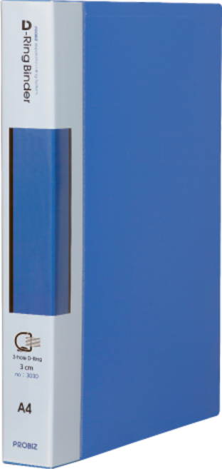 프로비즈 PP 3공 D링 바인더, 02. A4 3cm 청색, 청색