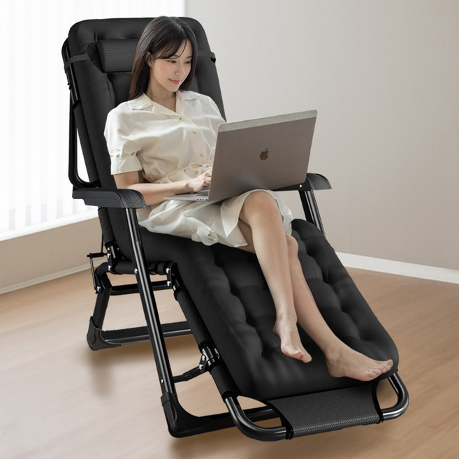 루체르 접이식침대 사무실 야전 차박 캠핑침대 휴대용 1인용, 블랙 펄, 모던 블랙