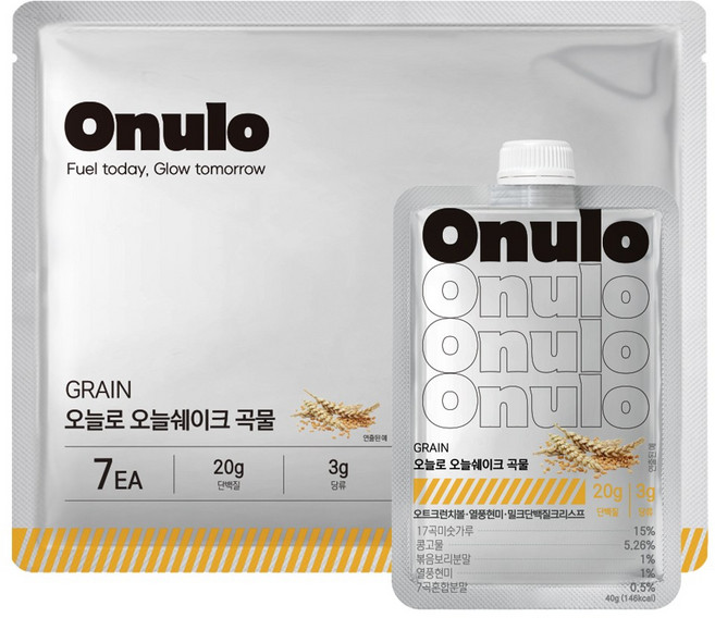 오늘로 오늘쉐이크 식사대용 단백질 쉐이크 곡물맛, 7개, 40g