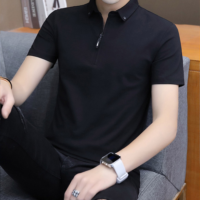 체인지쉬 (change she) 남성 심플 모던 카라넥 반팔 티셔츠 정장핏 반팔