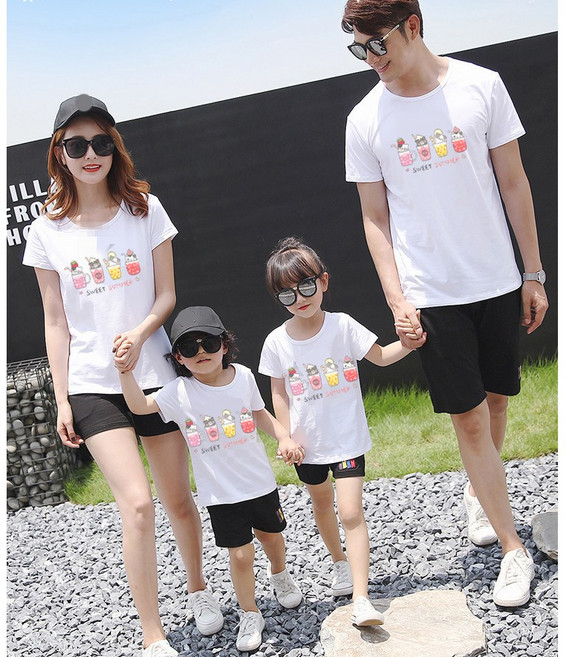 【甜蜜蜜親子裝】親子裝 全家服 短袖圓領棉T 甜蜜的夏天 - DRS-0850