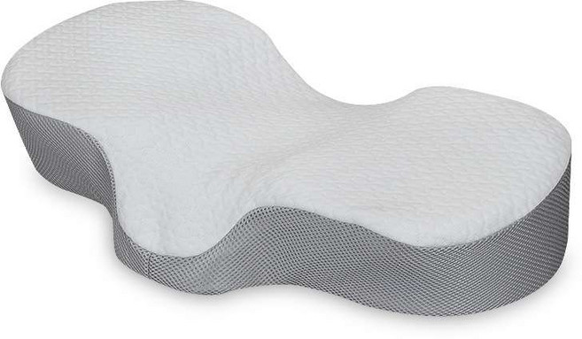 말안장형베개 메모리폼 목보호 경추베개 꿀잠 A (화이트 에어 코튼+그레이 메쉬) 1개, A (화이트 에어 코튼+그레이 메쉬) × 1개, 58x34x10CM