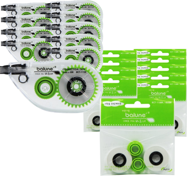 인터탑 동기 바르네 수정테이프 본품 및 리필 BCT-1158 7개 셋트, 바르네 본품 3개 리필 4개, 1세트