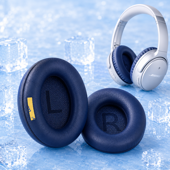 보스 QC35 QC25 이어 커버 솜 QC25 QC15 AE2 헤드셋 커버 교체, 1세트, 네이비
